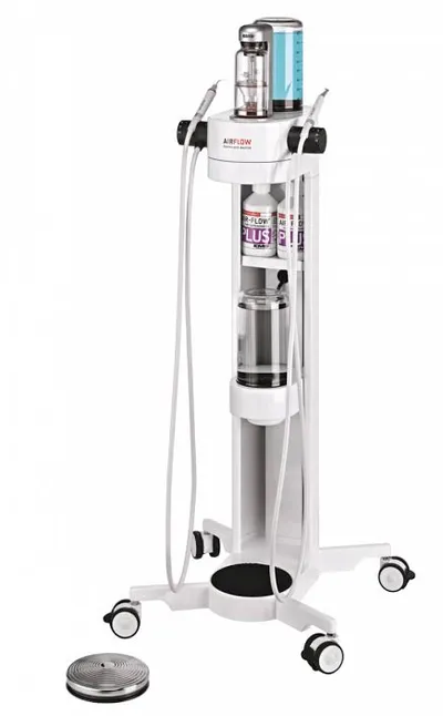 The Airflow cleaning unit, which uses warm water, air and a fine powder